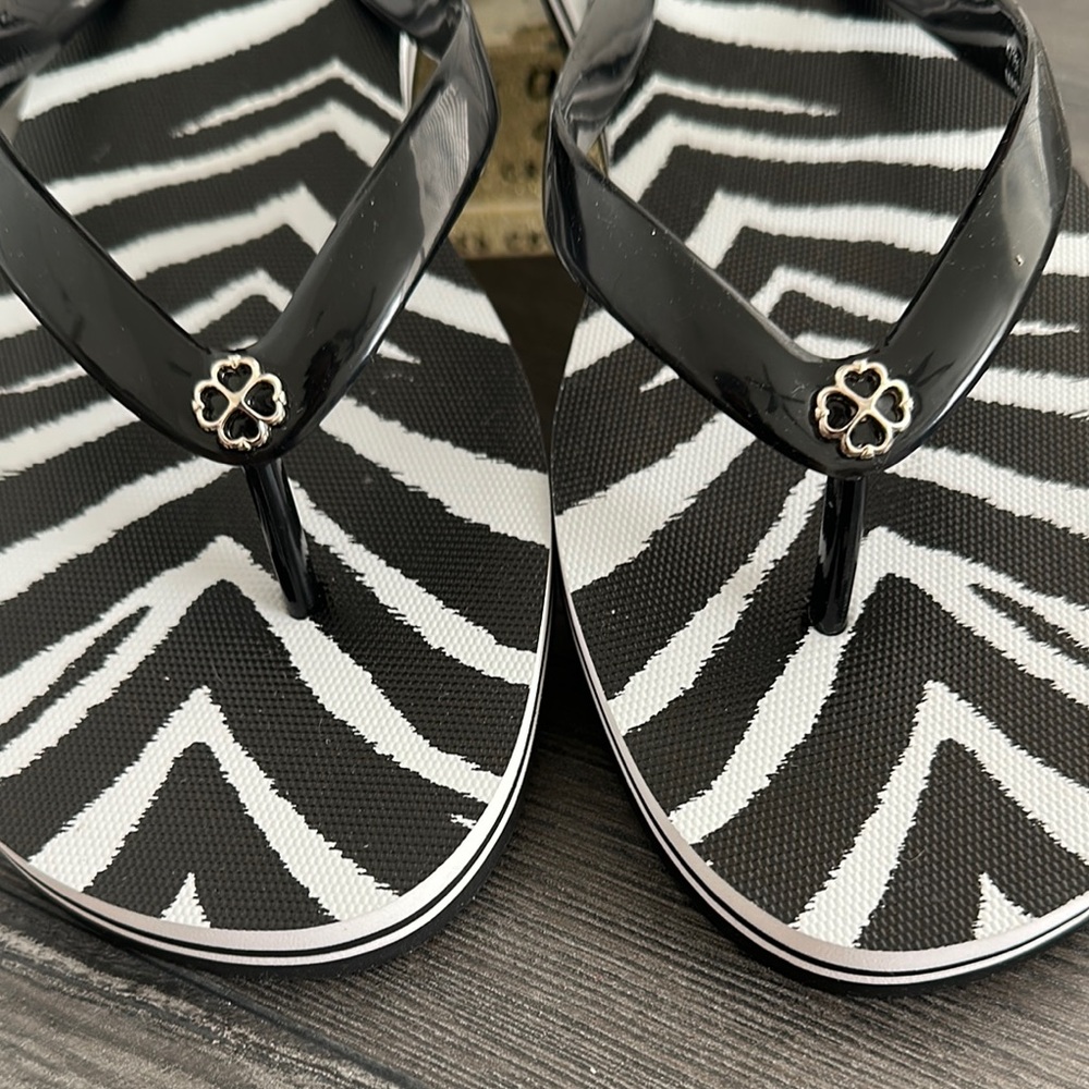 Kate Spade Zebra Print Sandals Black and White - Picture 7 of 7